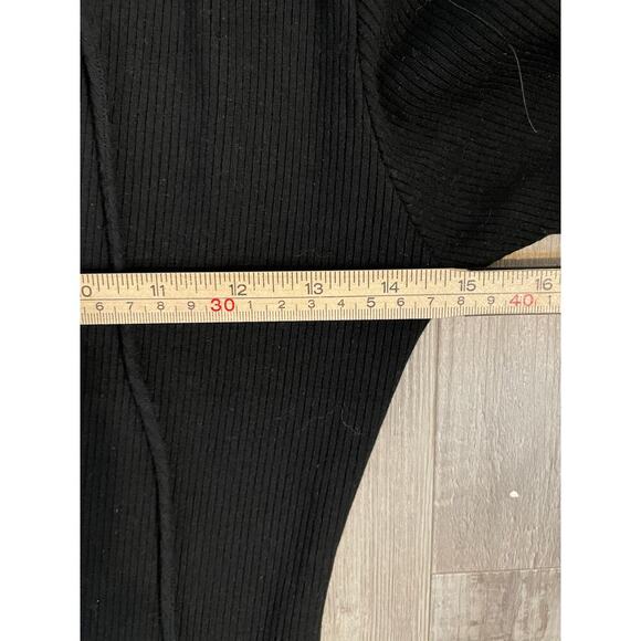 Reformation Edison Dress Black Lace Up Ribbed Long Sleeve size Large - Picture 11 of 12